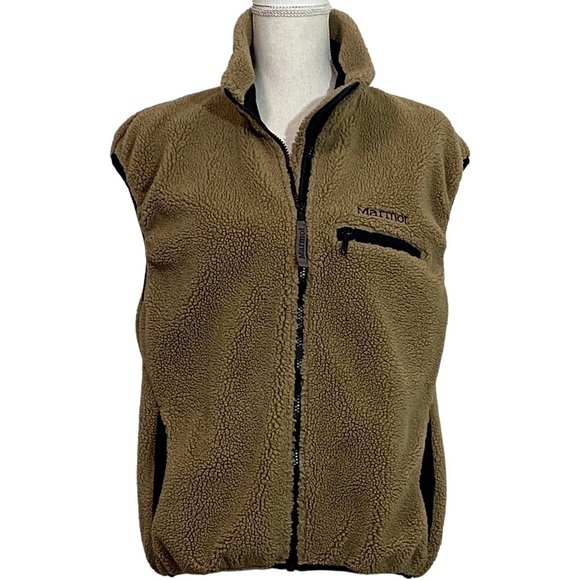MARMOT - TAN BROWN - SLEEVELESS ZIP FRONT VEST - SIZE SMALL - EXCELLENT COND. - Picture 1 of 11
